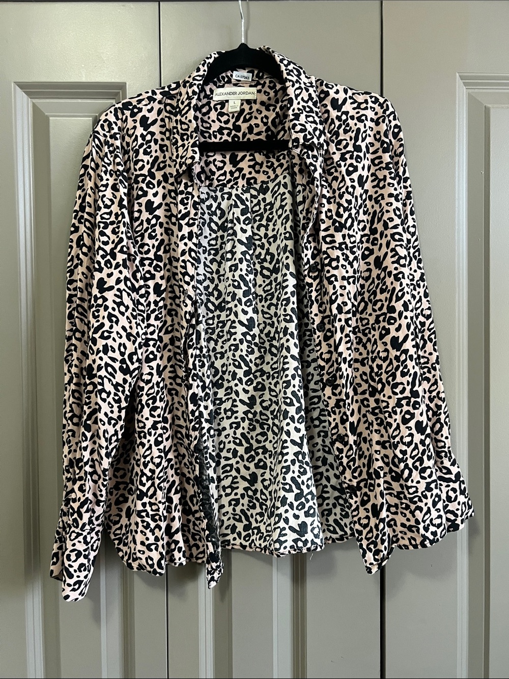 Women's  Leopard Print Button-Down Top